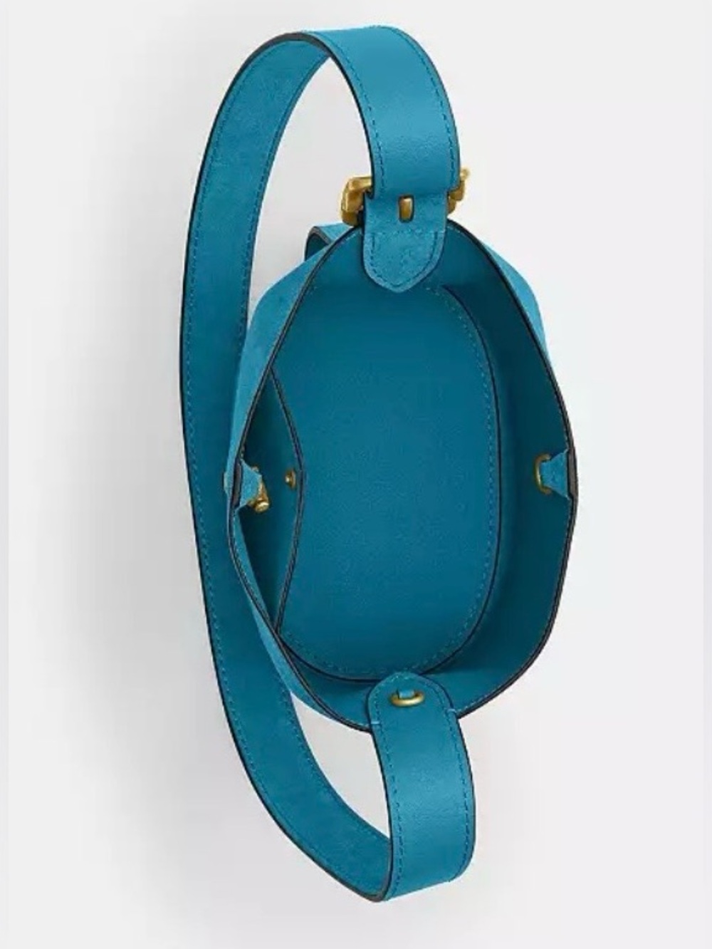 COACH Bleecker Bucket Bag 21 with Matching Pouch in Sea Blue (Teal) Suede NWT - Picture 3 of 12